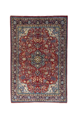 Full view of New Sarough rug from Iran / Persia, 205 × 137 cm in Red tones