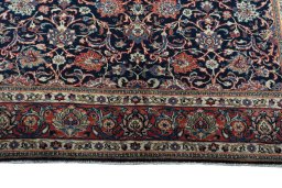 Full view of 1970s Sarough rug from Iran / Persia, 310 × 208 cm in Blue tones