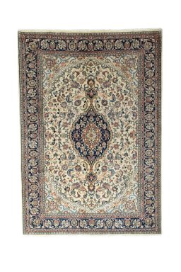 Full view of New Sarough rug from Iran / Persia, 294 × 204 cm in Beige tones