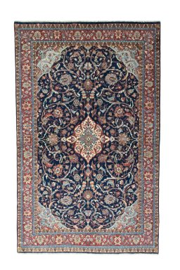 Full view of 2000s Sarough rug from Iran / Persia, 215 × 135 cm in Blue tones