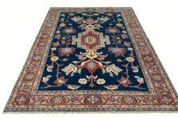 Surface texture of New Sarough rug with natural Wool and intricate pattern