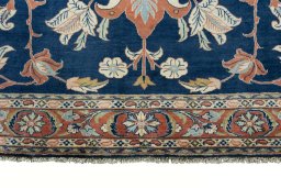 Full view of New Sarough rug from Iran / Persia, 272 × 210 cm in Blue tones