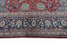 Full view of 2000s Sarough rug from Iran / Persia, 423 × 287 cm in Red tones