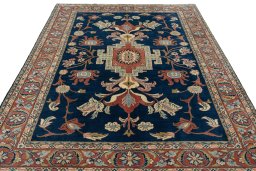 Surface texture of New Sarough rug with natural Wool and intricate pattern