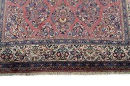 Full view of 1970s Sarough rug from Iran / Persia, 217 × 132 cm in Red tones
