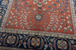 Close-up detail of New Sarough rug from Iran / Persia showing Wool weave