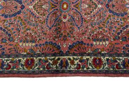 Full view of 2000s Sarough rug from Iran / Persia, 158 × 110 cm in Red tones