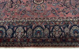 Full view of 1930s Sarough rug from Iran / Persia, 407 × 310 cm in Red tones