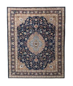 Full view of 2000s Sarough rug from Iran / Persia, 384 × 307 cm in Blue tones