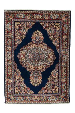 Full view of 2000s Sarough rug from Iran / Persia, 145 × 104 cm in Blue tones