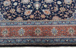 Full view of 2000s Sarough rug from Iran / Persia, 351 × 257 cm in Blue tones