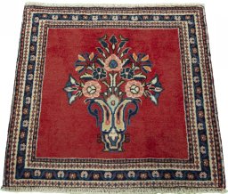 Surface texture of 2000s Sarough rug with natural Wool and intricate pattern