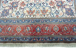 Full view of New Sarough rug from Iran / Persia, 311 × 204 cm in Beige tones