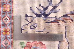 Close-up detail of 1998s Sarough rug from Iran / Persia showing Wool weave