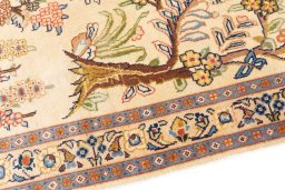 Backside of handmade 1998s Sarough rug showing knot structure and weave density