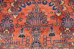 Full view of 1974s Sarough rug from Iran / Persia, 155 × 80 cm in Terracotta tones