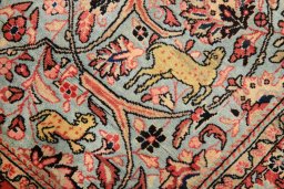 Full view of 1990s Sarough rug from Iran / Persia, 157 × 103 cm in Blue tones