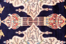 Full view of 2000s Sarough rug from Iran / Persia, 328 × 167 cm in Dark blue tones