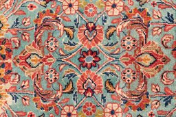 Full view of 1975s Sarough rug from Iran / Persia, 234 × 152 cm in Blue tones