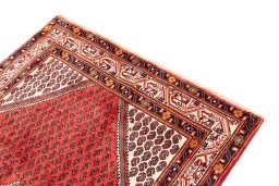 Surface texture of 1970s Sarough rug with natural Wool and intricate pattern