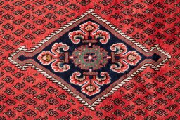 Full view of 1970s Sarough rug from Iran / Persia, 218 × 126 cm in Terracotta tones