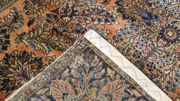 Full view of 1920s Sarough rug from Iran / Persia, 210 × 133 cm in Multi Color tones