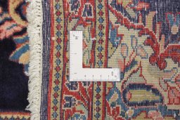 Full view of 1990s Sarough rug from Iran / Persia, 124 × 64 cm in Blue tones