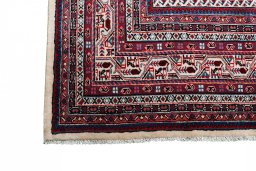 Full view of 2000s Sarough Mir rug from Iran / Persia, 323 × 224 cm in Beige tones