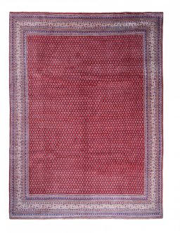 Full view of 2000s Sarough Mir rug from Iran / Persia, 379 × 284 cm in Red tones