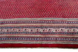 Central medallion detail of 2000s Sarough Mir rug from Iran / Persia