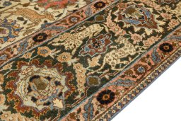 Central medallion detail of 1900s Tabriz rug from Iran / Persia