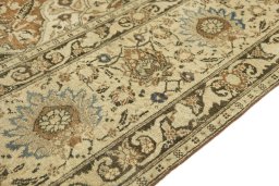 Full view of 1900s Tabriz rug from Iran / Persia, 400 × 280 cm in Brown tones
