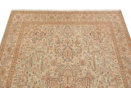 Surface texture of New Tabriz rug with natural Wool and intricate pattern
