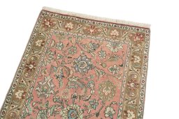 Surface texture of 1950s Tabriz rug with natural Wool and intricate pattern