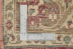 Close-up detail of 1950s Tabriz rug from Iran / Persia showing Wool weave