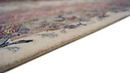 Close-up detail of 1990s Tabriz rug from Iran / Persia showing Wool weave