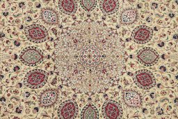 Central medallion detail of 1960s Tabriz rug from Iran / Persia