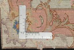 Close-up detail of New Tabriz rug from Iran / Persia showing Wool weave