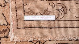 Close-up detail of 1920s Tabriz rug from Iran / Persia showing Wool weave