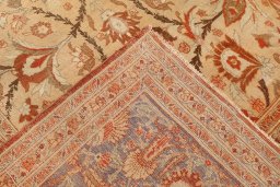 Full view of 1880s Tabriz rug from Iran / Persia, 503 × 360 cm in Cream tones