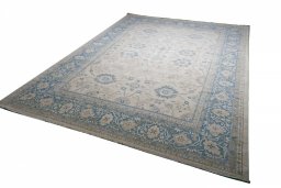 Close-up detail of New Tabriz rug from Pakistan showing Wool weave