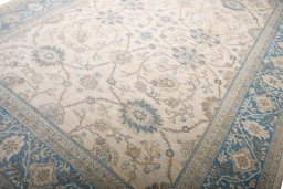 Close-up detail of New Tabriz rug from Pakistan showing Wool weave
