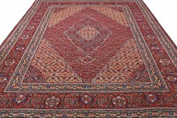 Surface texture of 1970s Tabriz rug with natural Wool and intricate pattern