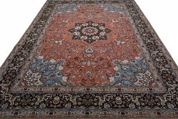 Surface texture of New Tabriz rug with natural Cork and intricate pattern
