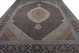 Surface texture of New Tabriz rug with natural Cork and intricate pattern