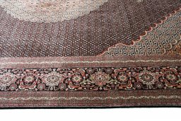 Surface texture of New Tabriz rug with natural Cork and intricate pattern