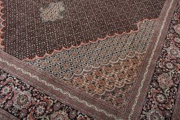 Close-up detail of New Tabriz rug from Iran / Persia showing Cork weave