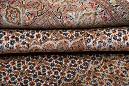 Surface texture of New Tabriz rug with natural Cork and intricate pattern