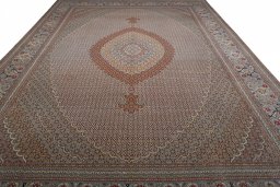 Surface texture of New Tabriz rug with natural Cork and intricate pattern