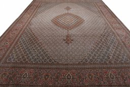 Surface texture of New Tabriz rug with natural Cork and intricate pattern